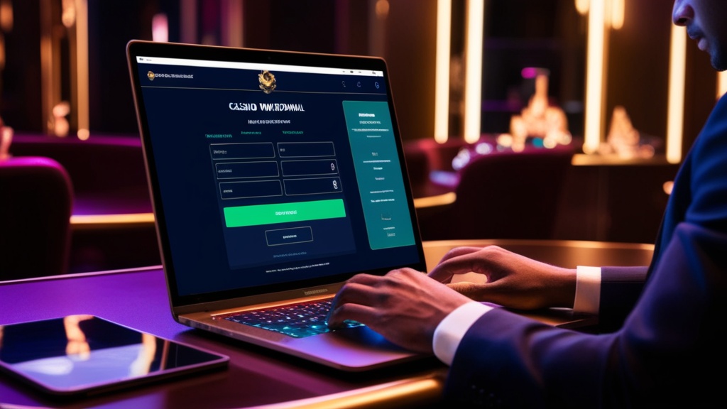 Modulo di prelievo compilato su una cassa di casinò digitale